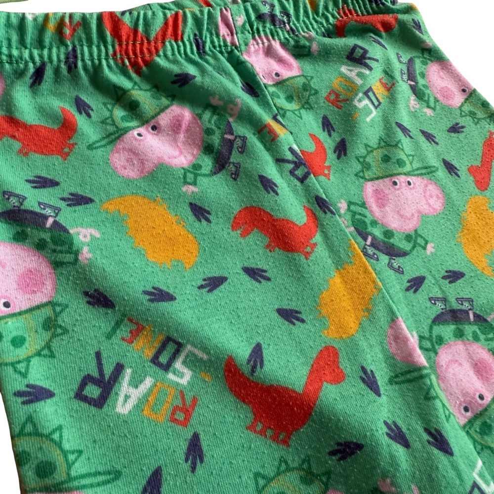Peppa Pig Pajama Set Green Good George Pig Dinosaur Kids 3T - Picture 5 of 6